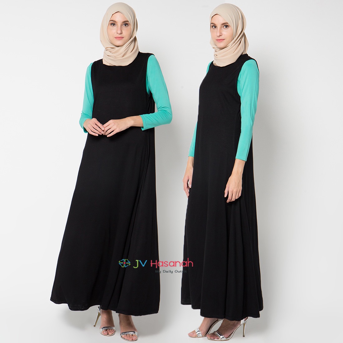 Sheilla Kensy Dress - Gamis Jersey Tanpa Lengan