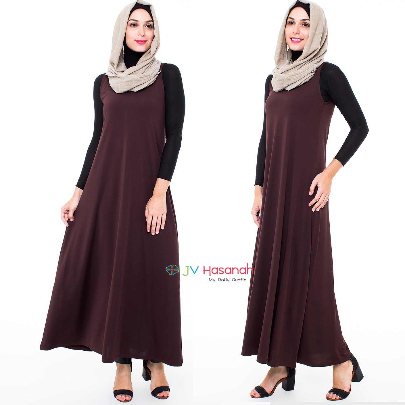 Sheilla Kensy Dress - Gamis Jersey Tanpa Lengan