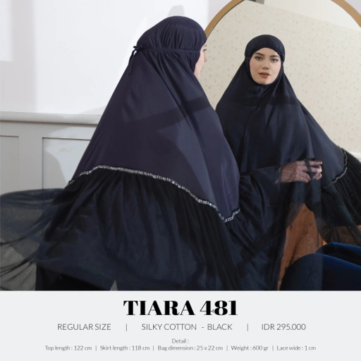 Tatuis Mukena Tiara 481 Black Dewasa Maxi Jumbo Loves Series