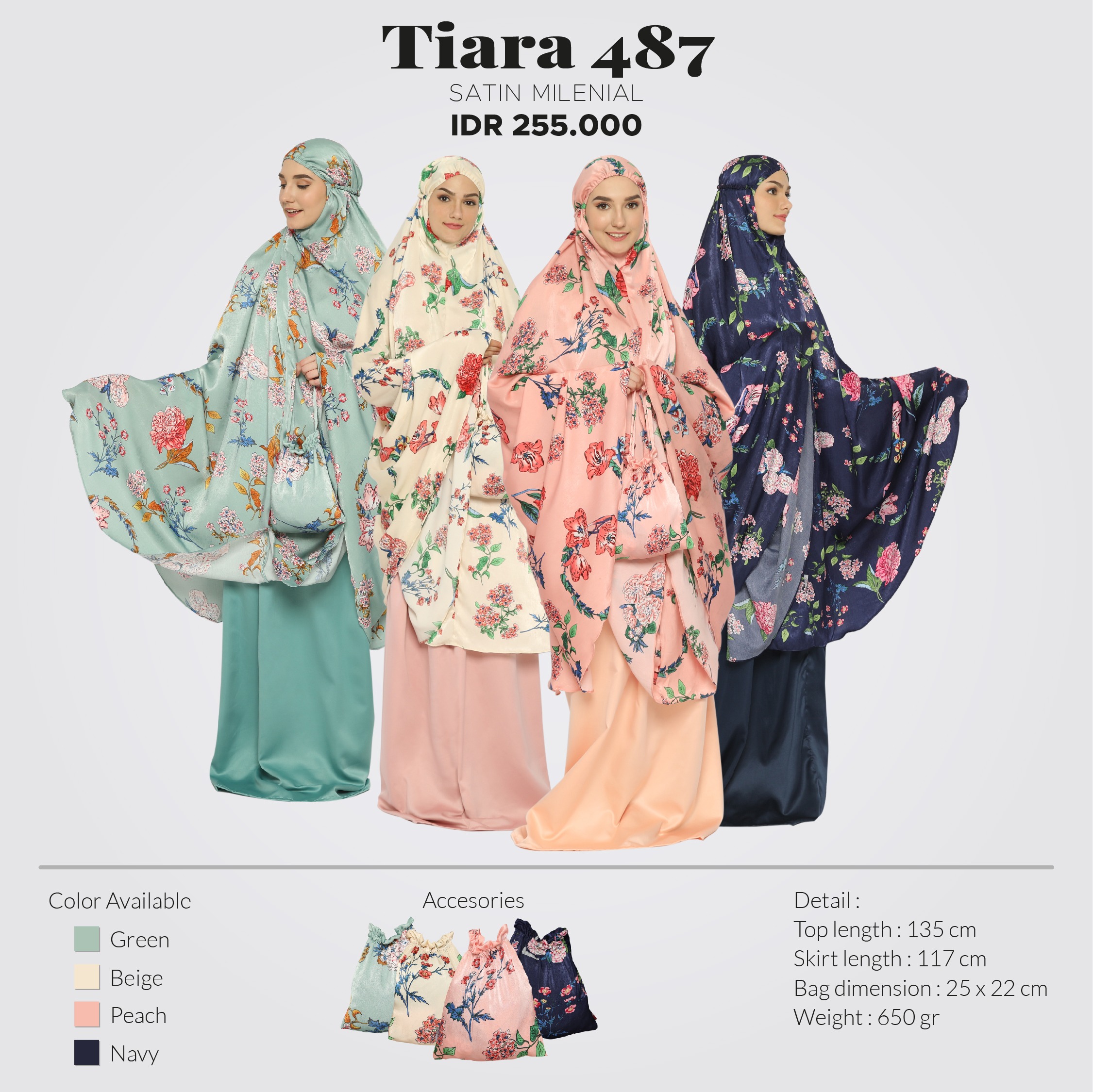 Tatuis Mukena Tiara 487 Syari Jumbo Active Series