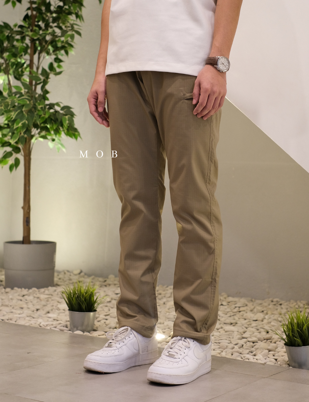 UNQPT1106 Heattech Warm-Lined Pants Single Pocket Khaki