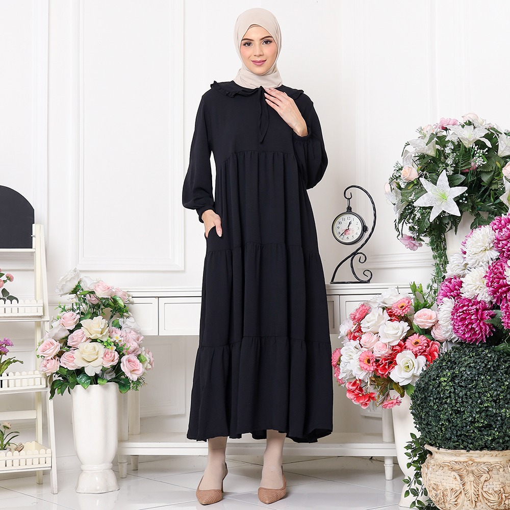 Elle Crinkle Dress - Gamis Crinkle Tangan Kerut Krah Busui