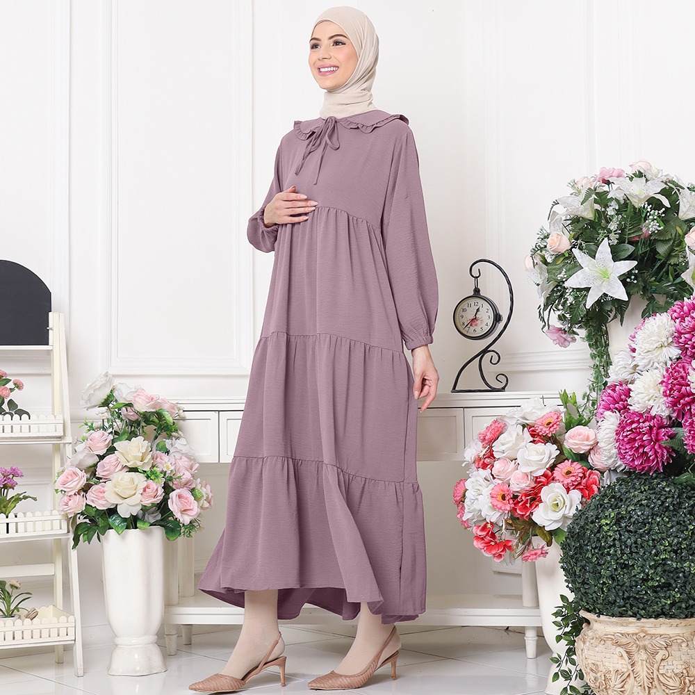 Elle Crinkle Dress - Gamis Crinkle Tangan Kerut Krah Busui