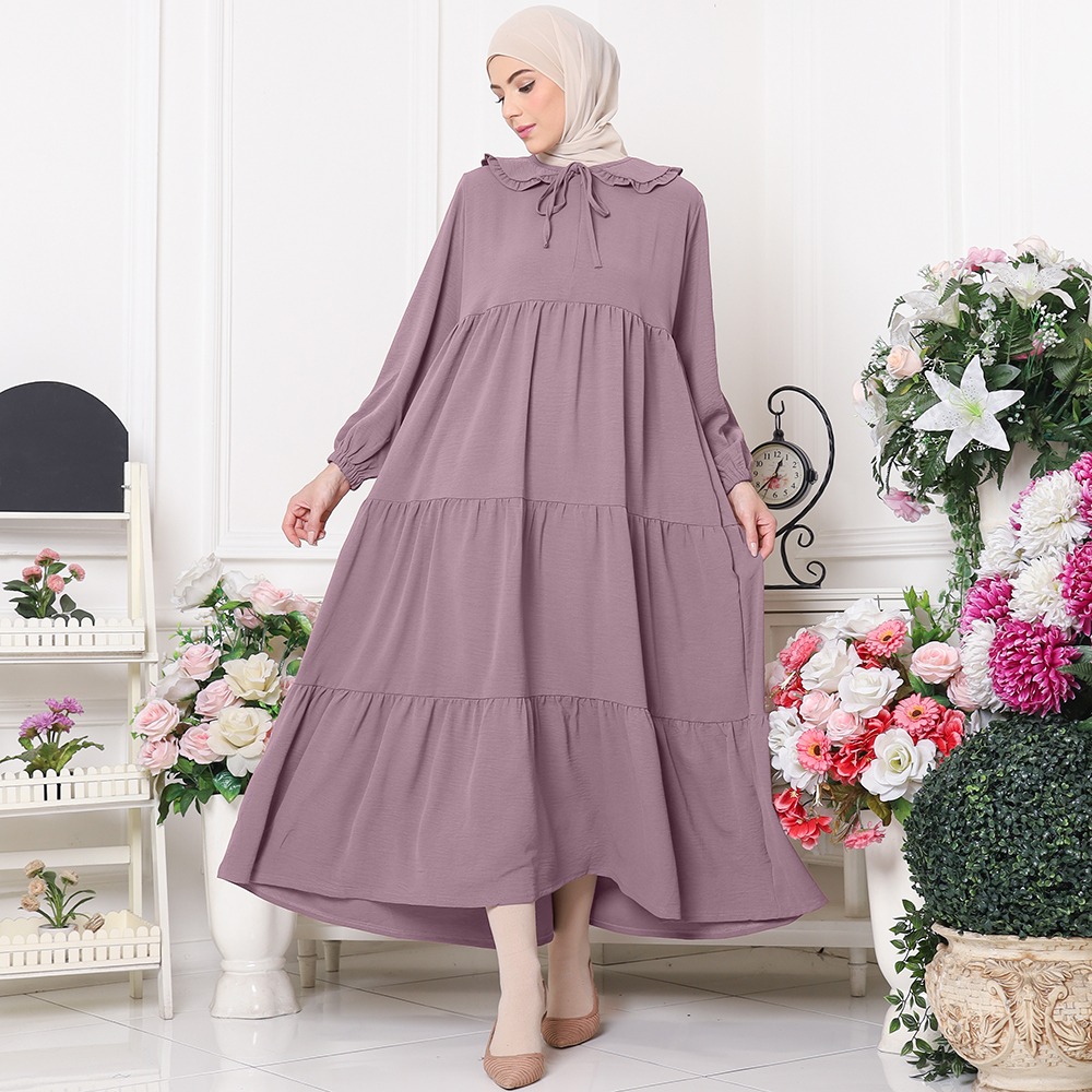 Elle Crinkle Dress - Gamis Crinkle Tangan Kerut Krah Busui
