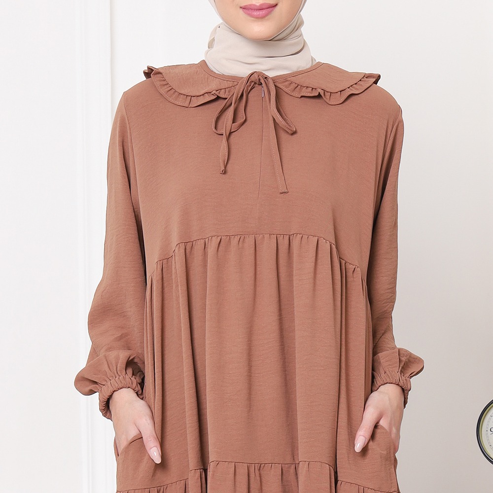 Elle Crinkle Dress - Gamis Crinkle Tangan Kerut Krah Busui