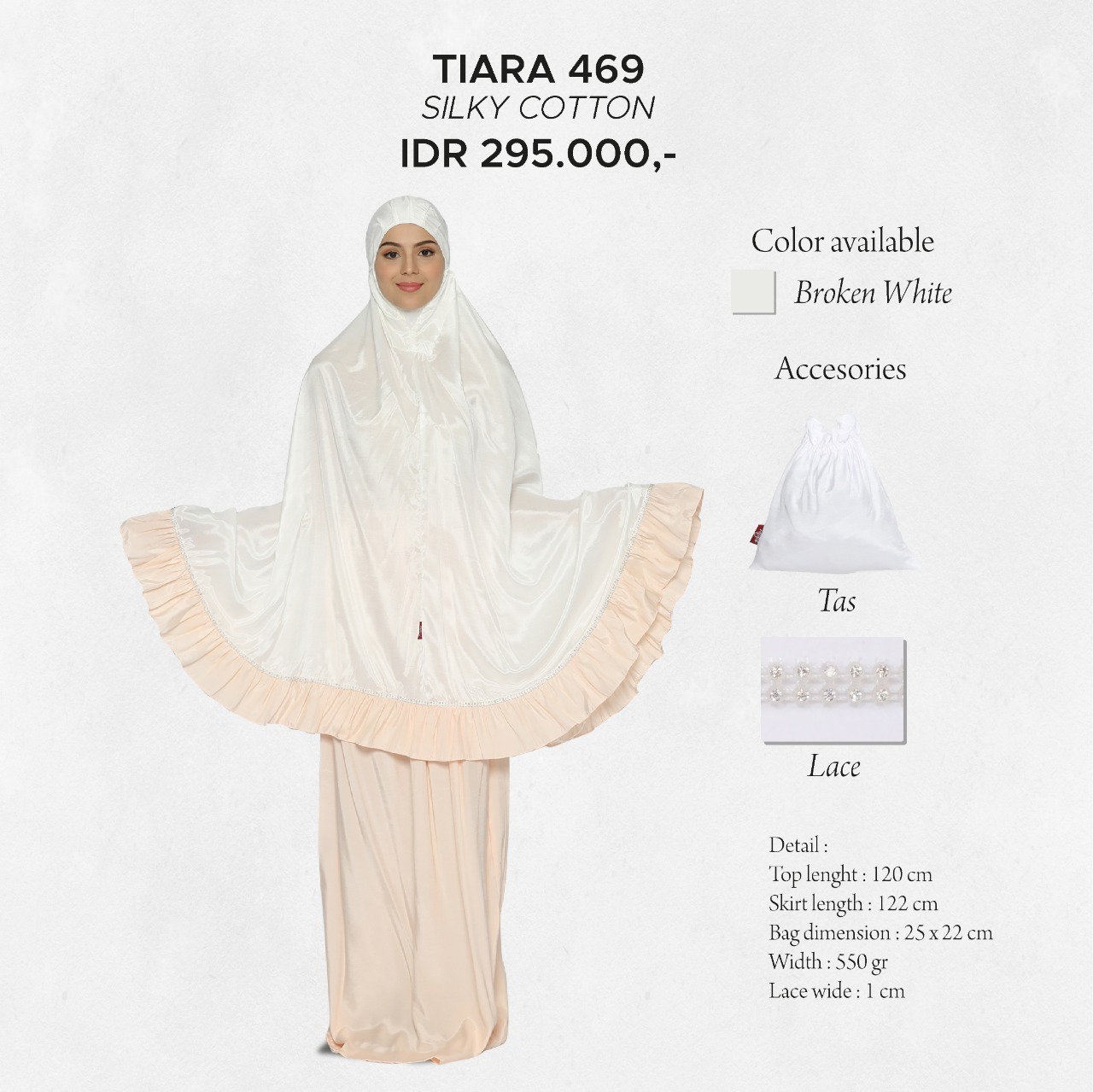 Tatuis Mukena Tiara 469 Broken White Classy Series