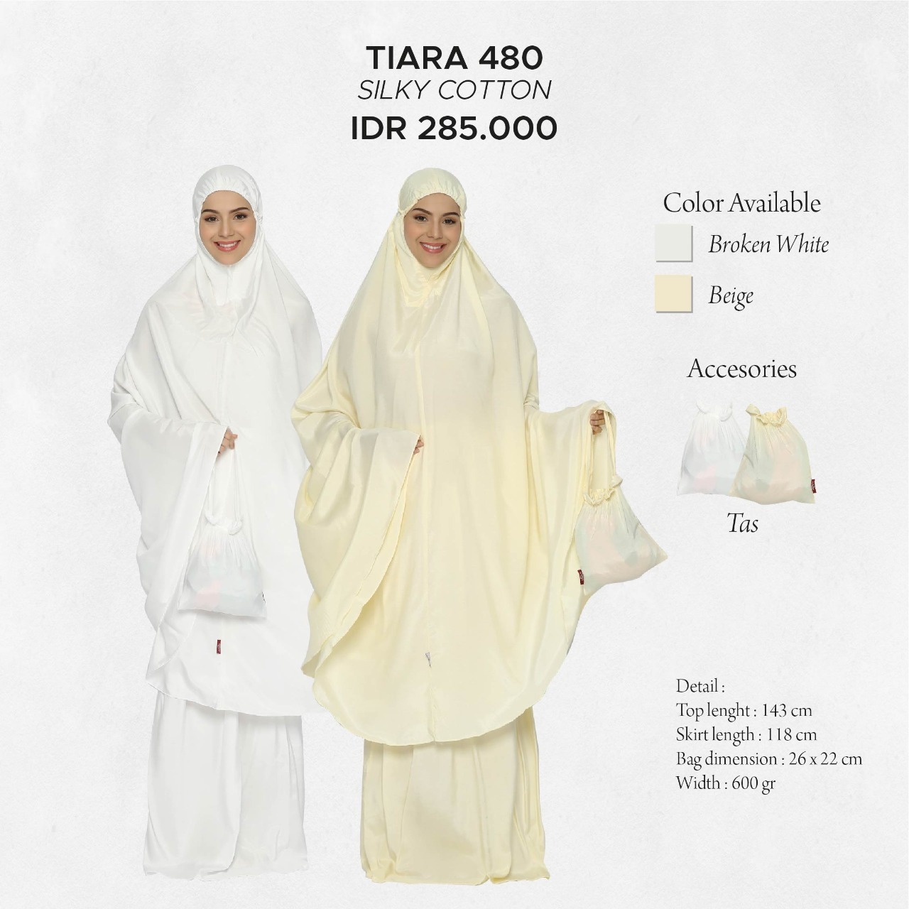 Tatuis Mukena Tiara 480 Syari Modesty Series