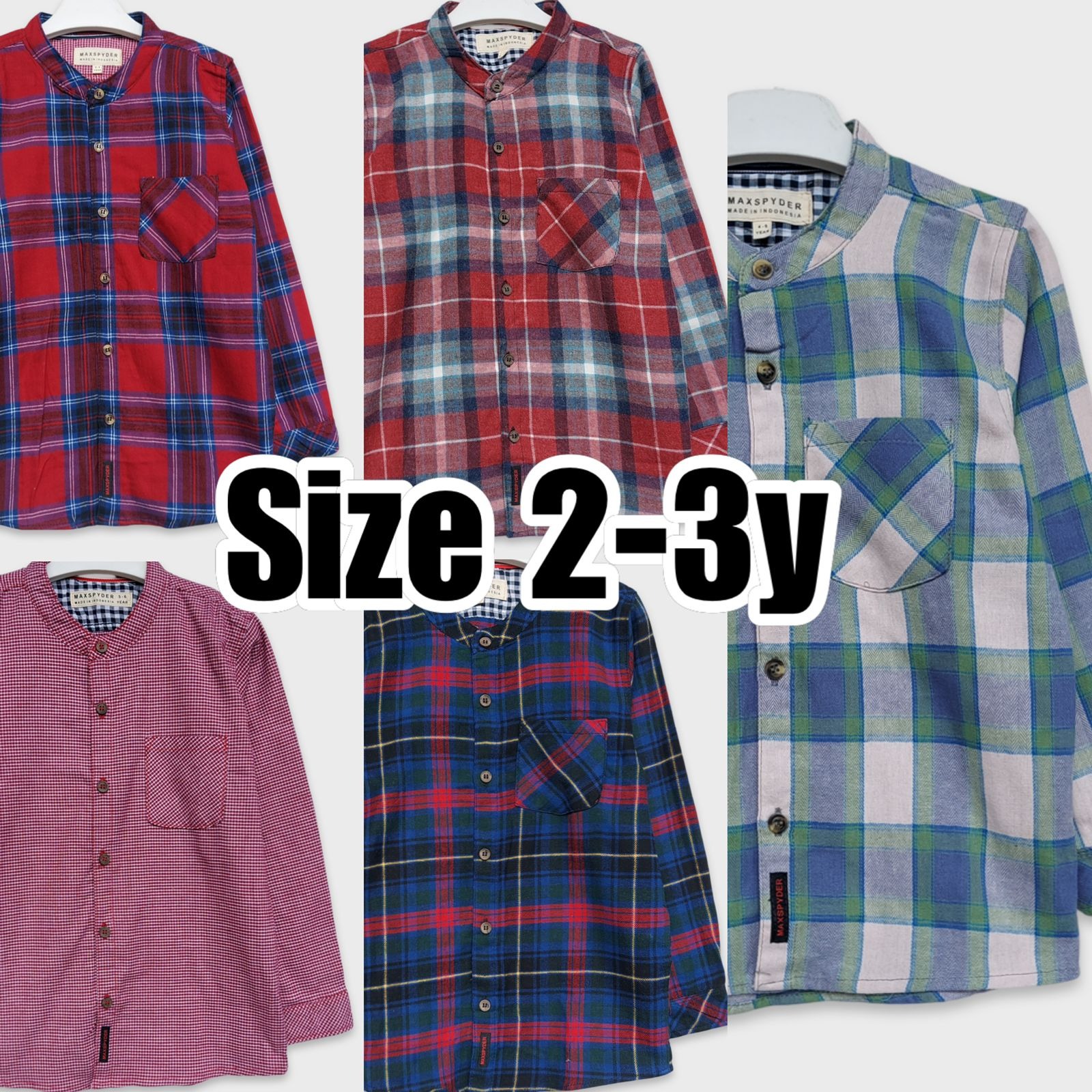 Size 2-3y Kemeja Lengan Panjang Max Spyder