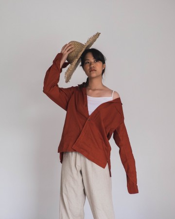 LINEN SHIRT - TERRACOTTA