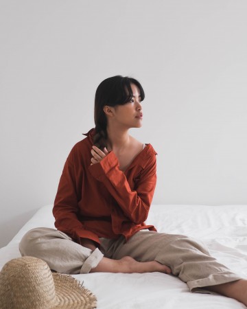 LINEN SHIRT - TERRACOTTA
