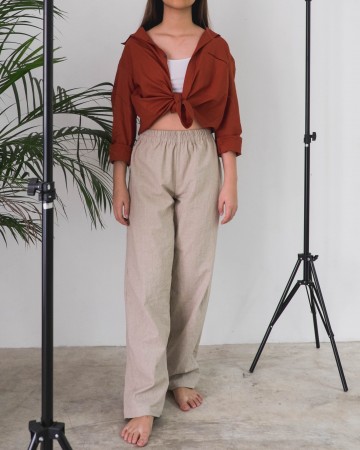 LINEN SHIRT - TERRACOTTA