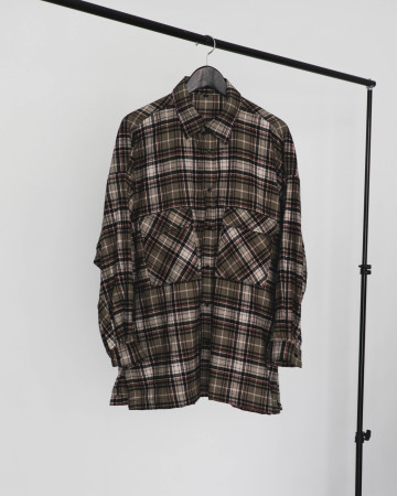OVERSIZED CHECKERED SHIRT - GREEN