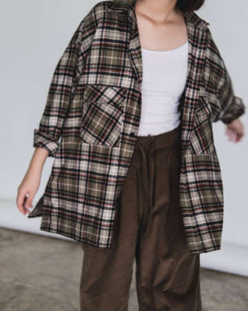 OVERSIZED CHECKERED SHIRT - GREEN