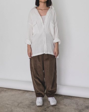 OVERSIZED CHECKERED SHIRT - WHITE