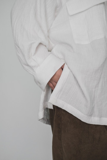 OVERSIZED CHECKERED SHIRT - WHITE