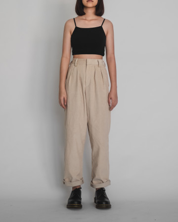STRAIGHT CUT TROUSERS - CREAM