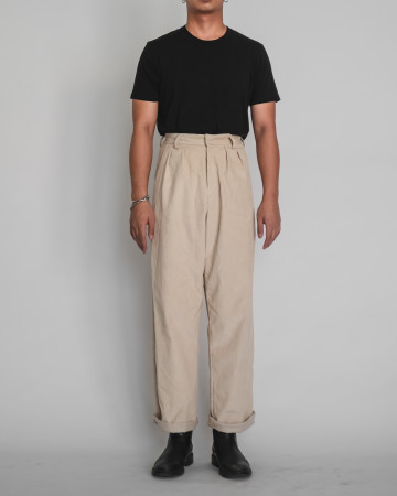 STRAIGHT CUT TROUSERS - CREAM