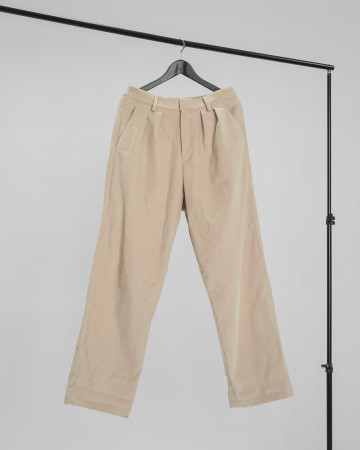 STRAIGHT CUT TROUSERS - CREAM