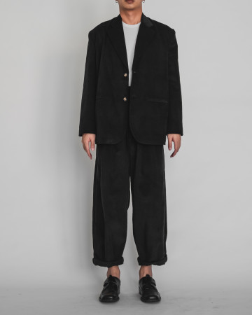 BOXY BLAZER - BLACK CORDUROY