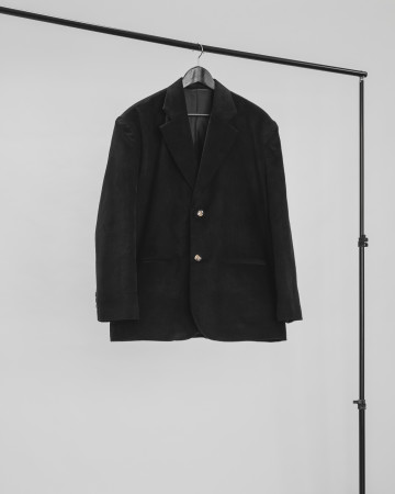 BOXY BLAZER - BLACK CORDUROY