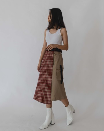 LAYERED TARTAN SKIRT