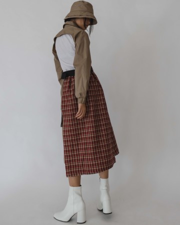 LAYERED TARTAN SKIRT