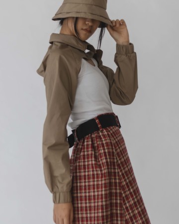 QUATER CROP JACKET - KHAKI