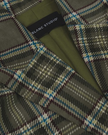 BOXY BLAZER - GREEN TARTAN