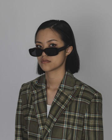 BOXY BLAZER - GREEN TARTAN