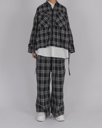 DICE OVERSIZED OUTER - PLAID LINEN