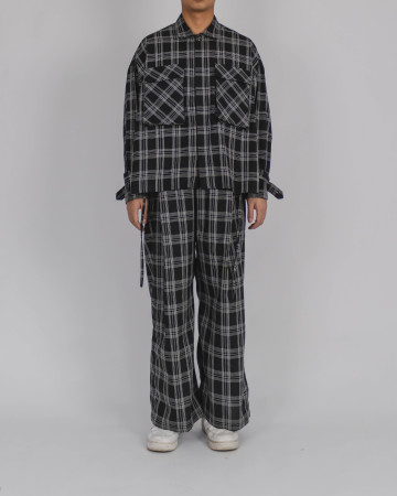 DICE OVERSIZED OUTER - PLAID LINEN
