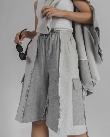 DECONSTRUCTED BASKETBALL SHORTS - GRAY
