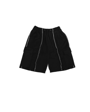 DECONSTRUCTED BASKETBALL SHORTS - BLACK