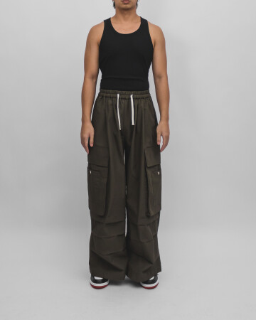 WIDE CARGO PANTS - ARMY