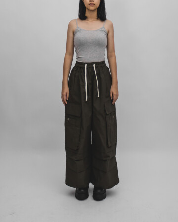 WIDE CARGO PANTS - ARMY