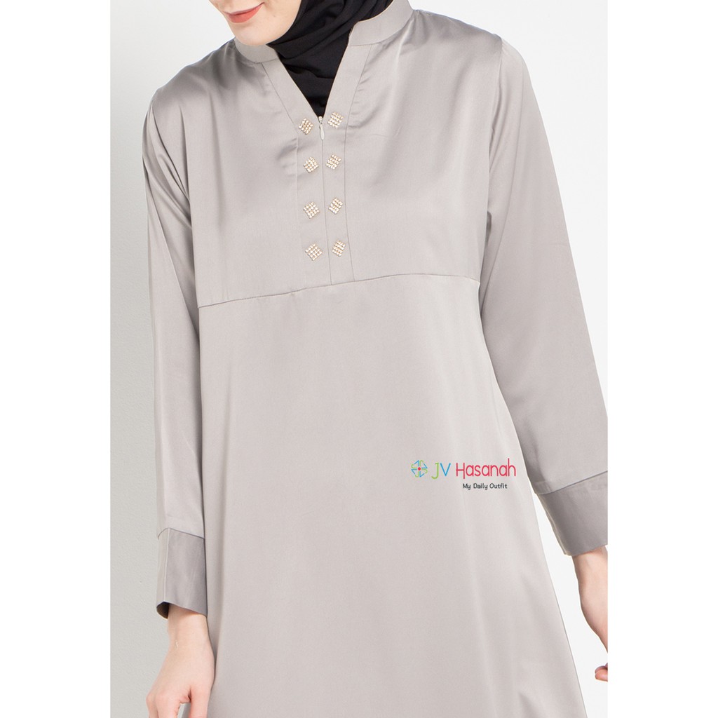Asyifa Cavali Dress - Gamis V Slit Busui Friendly