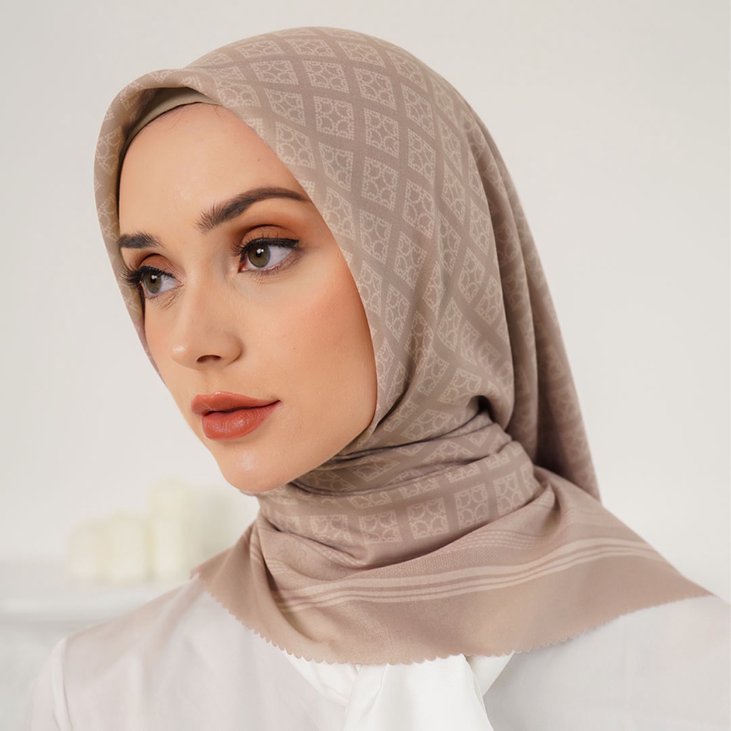 Mahasti Nougat Monogram Scarf