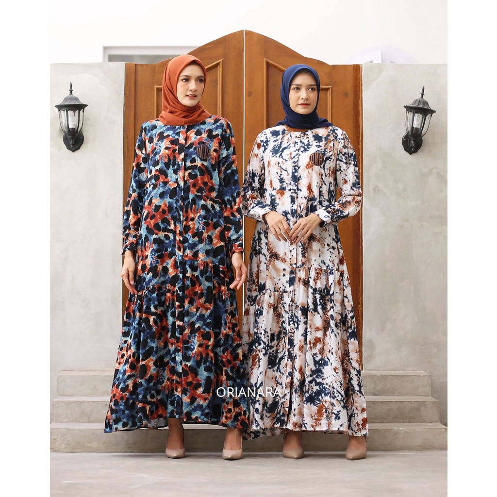 Orianara - Anniken Dress Brown Abstract