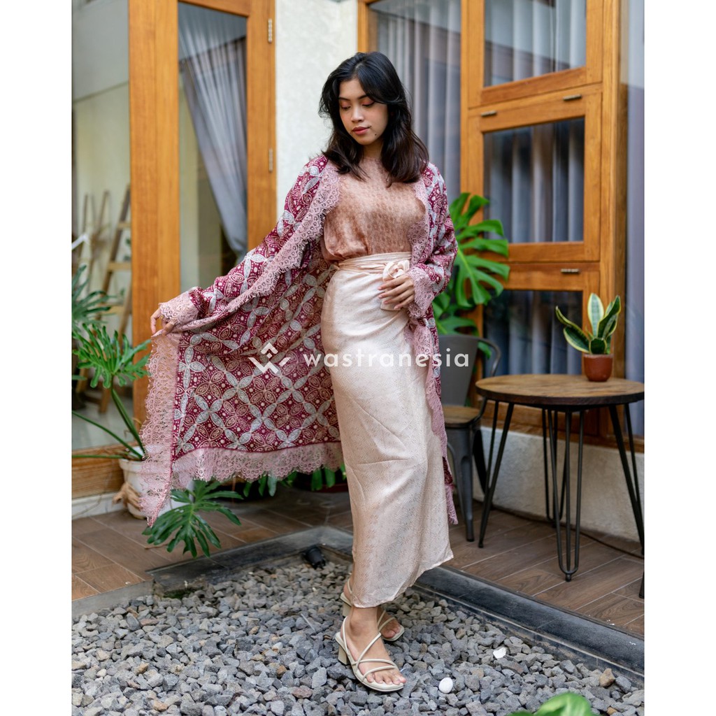 Set Aruna batik viscose outer batik dan rok lilit / baju kantor / baju kondangan / tunangan
