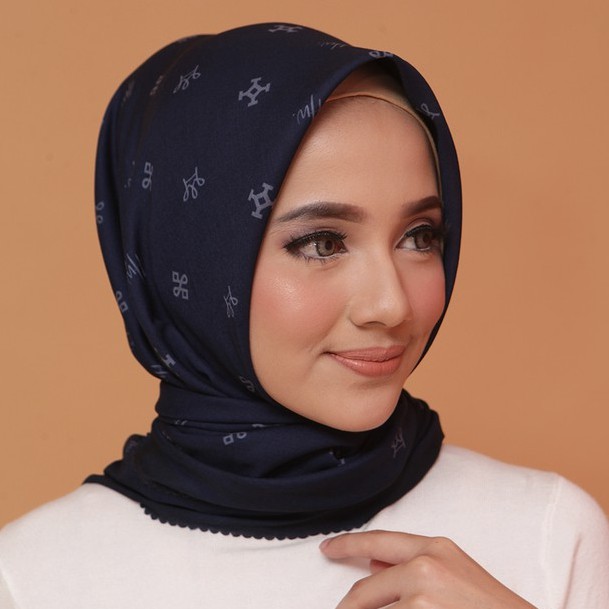 Monogram Scarf Navy 