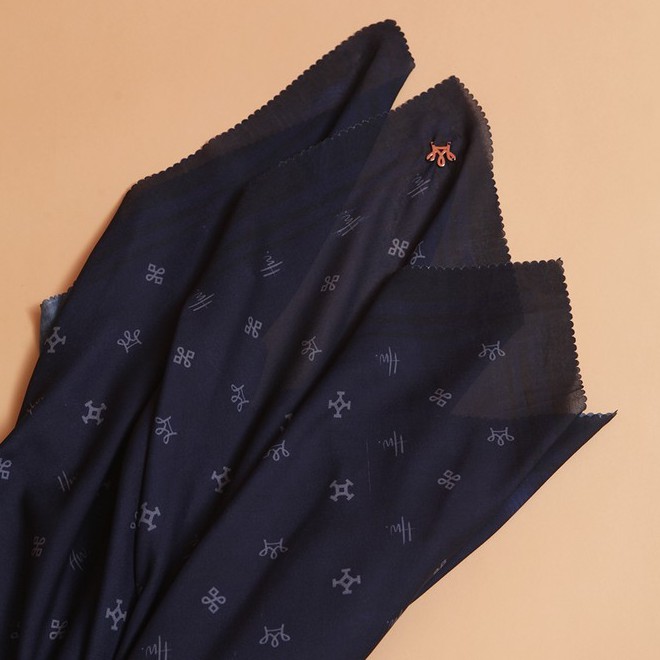 Monogram Scarf Navy 