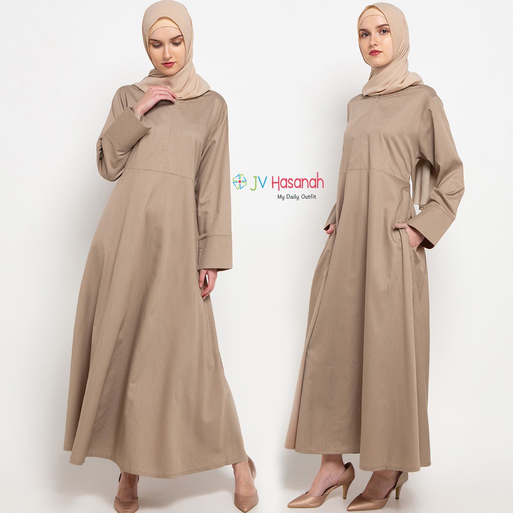 Delisha Cotton Dress - Gamis Katun Polos Nyaman Sehari-hari