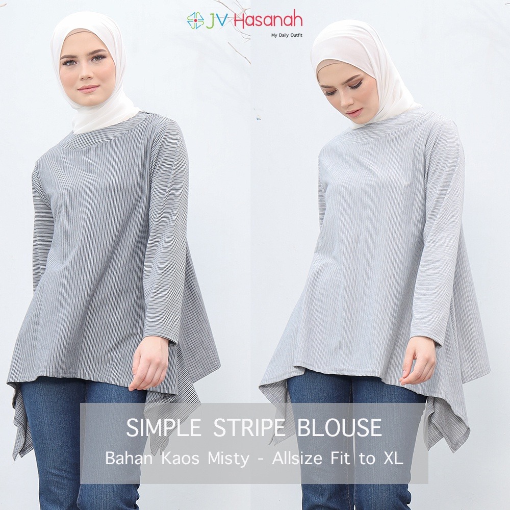 Simple Misty Stripes Blouse - Simple Blouse Salur