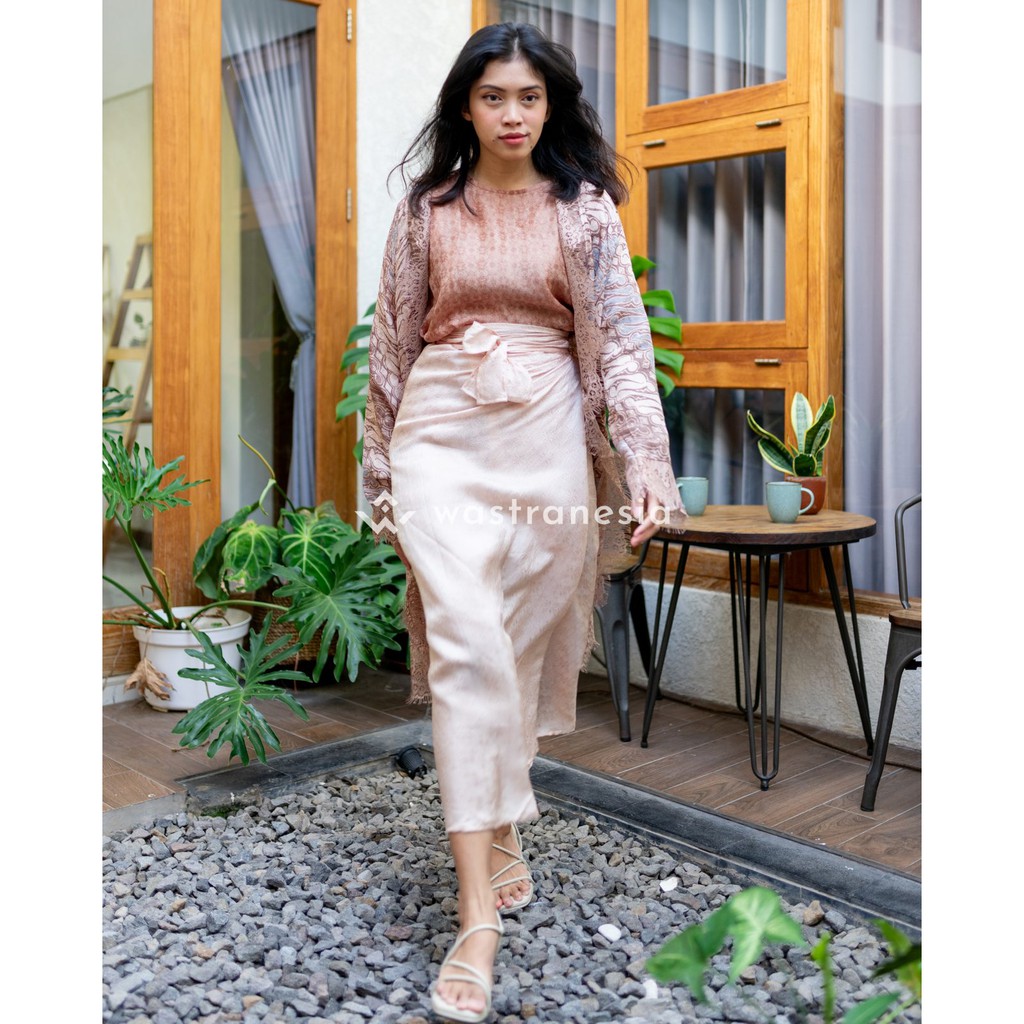 Set Aruna batik viscose outer batik dan rok lilit / baju kantor / baju kondangan / tunangan