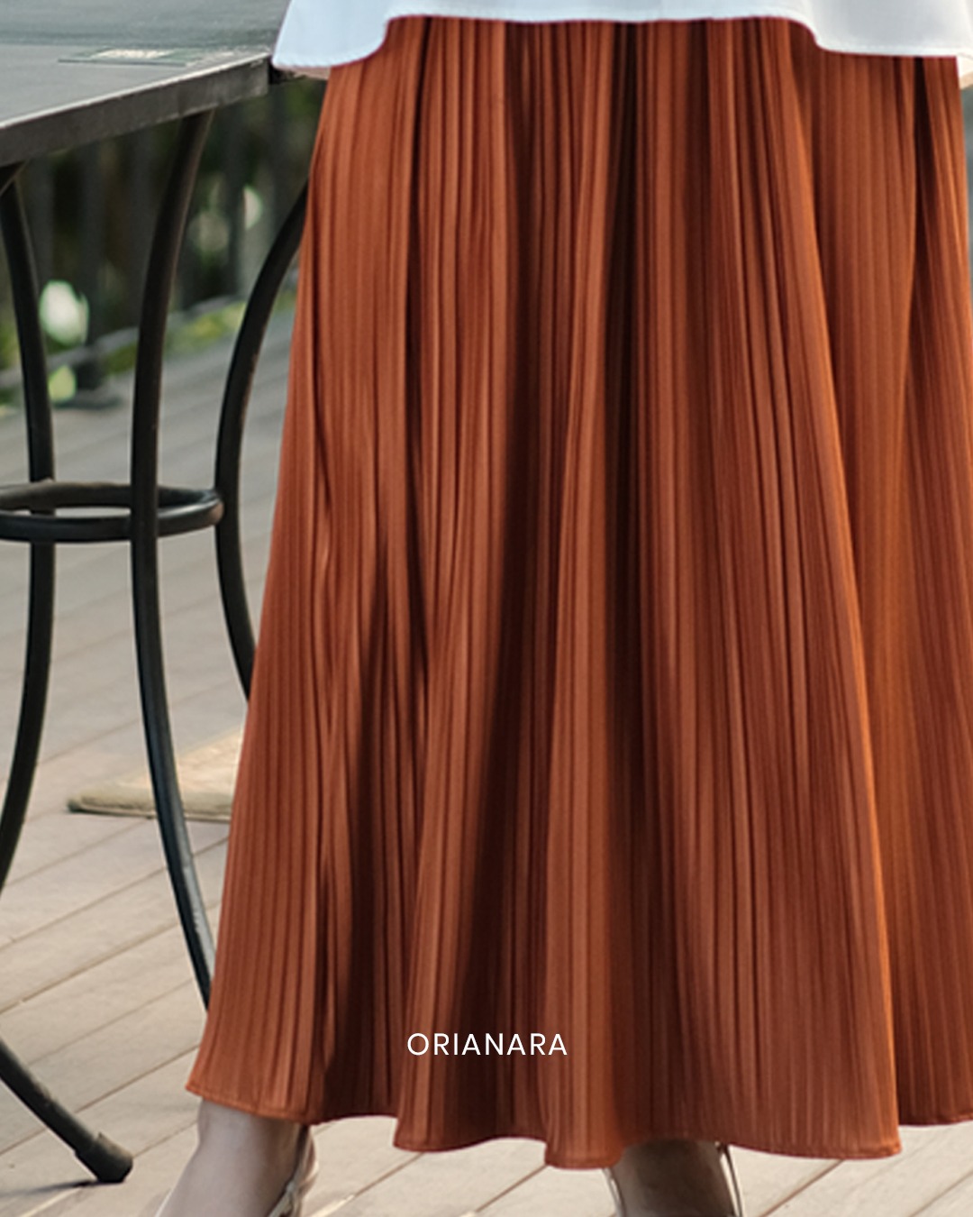 Pleated Skirt Tangerine