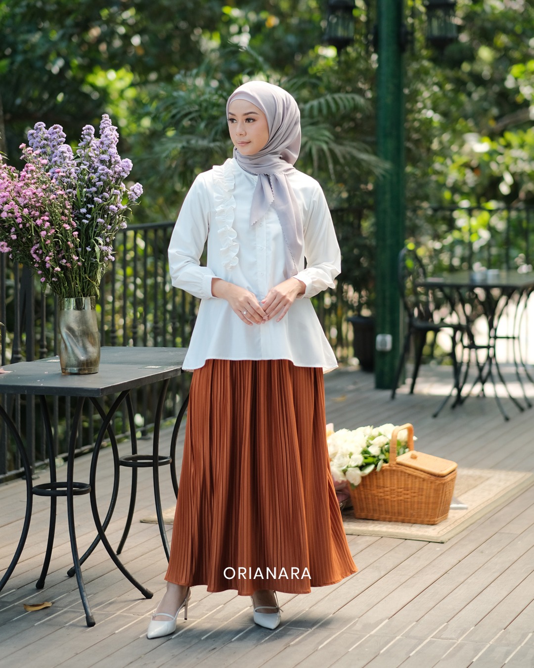 Pleated Skirt Tangerine