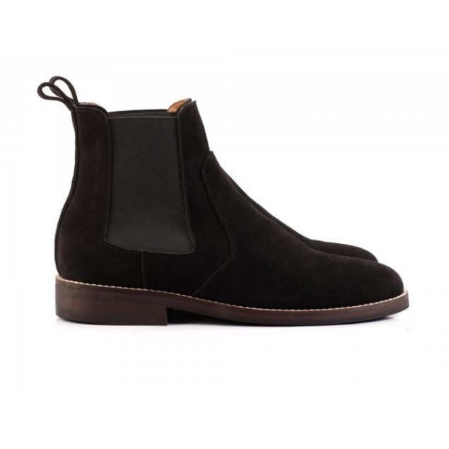 Chelsea Boots Suede Black Geunine Leather 