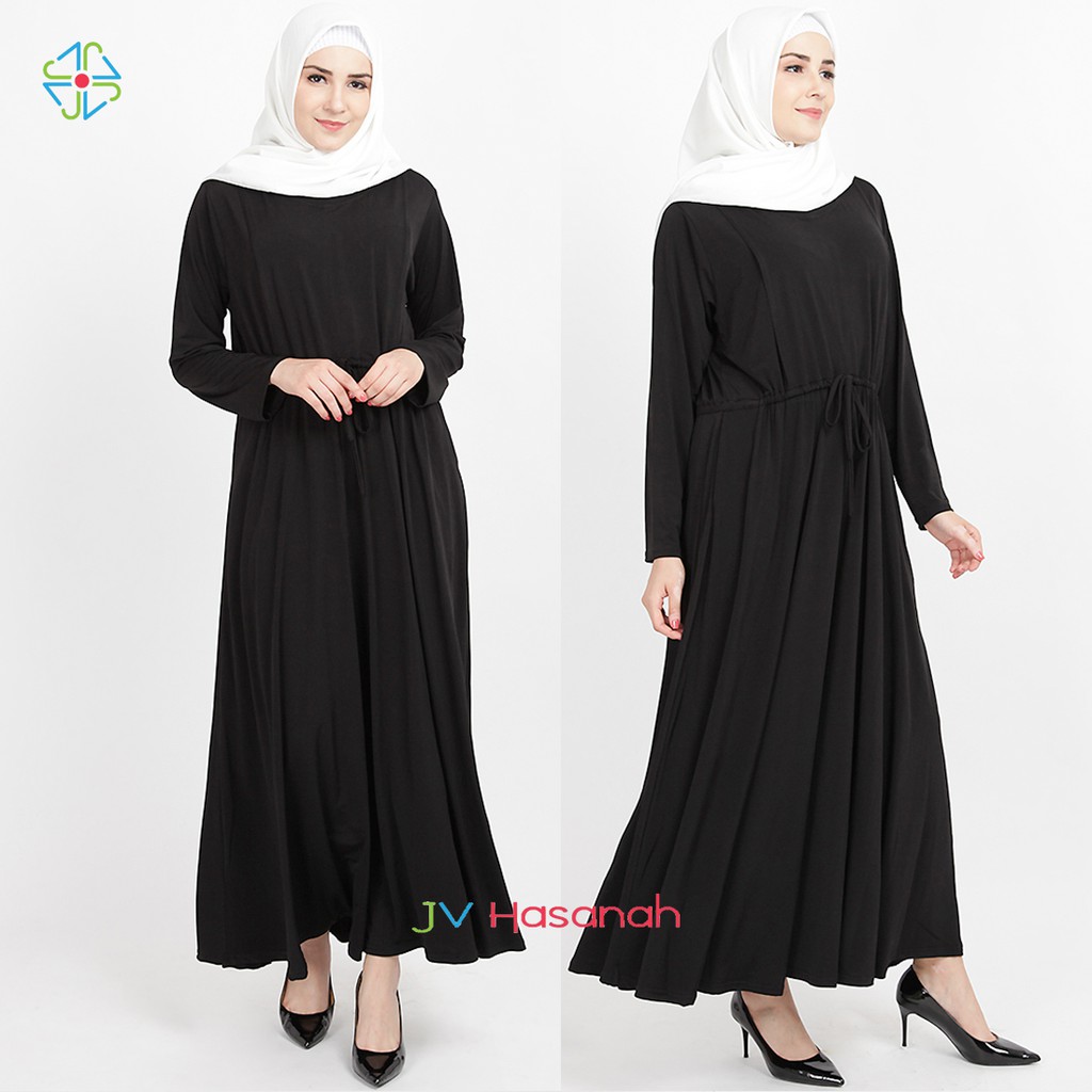 Sabiya Jersey Dress - Gamis Jersey Tali serut pinggang