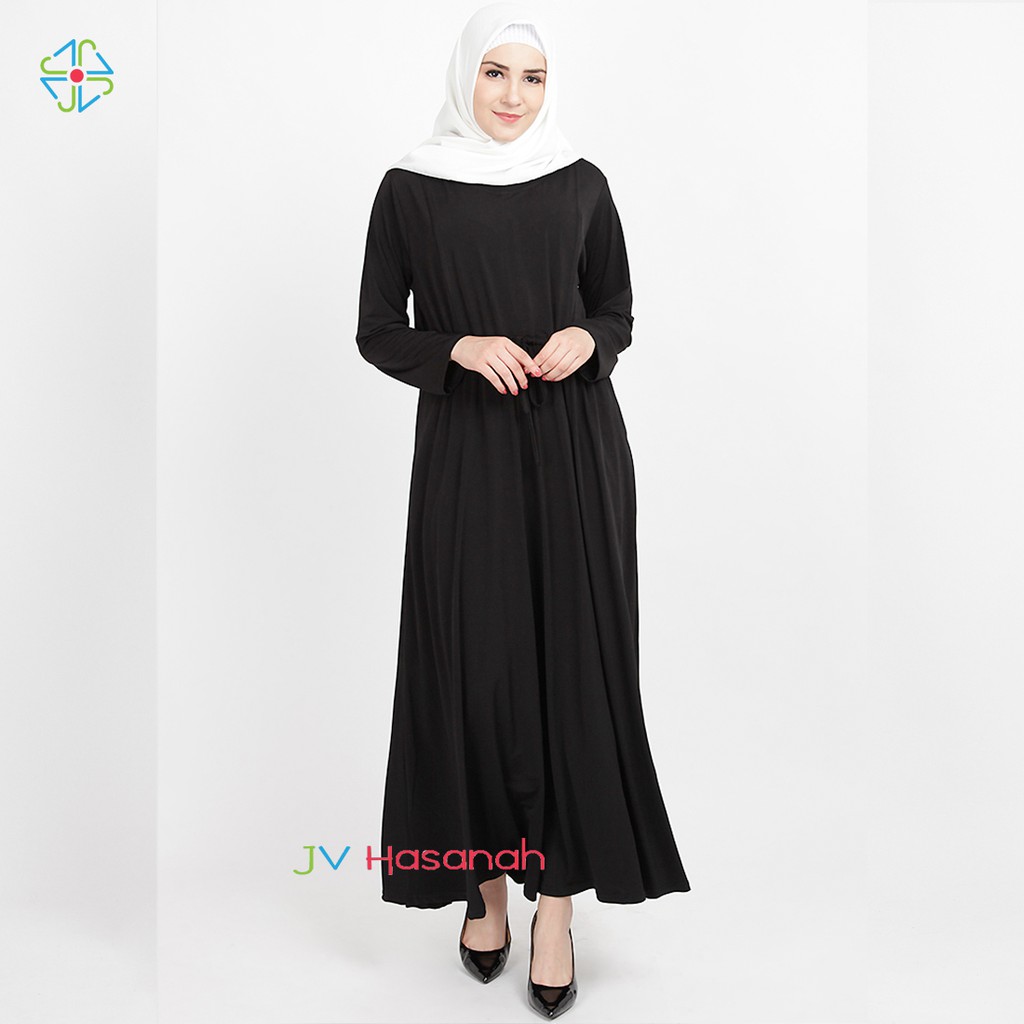 Sabiya Jersey Dress - Gamis Jersey Tali serut pinggang