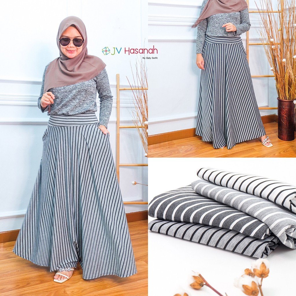 Umbrella Striped Skirt - Rok Payung Salur Besar